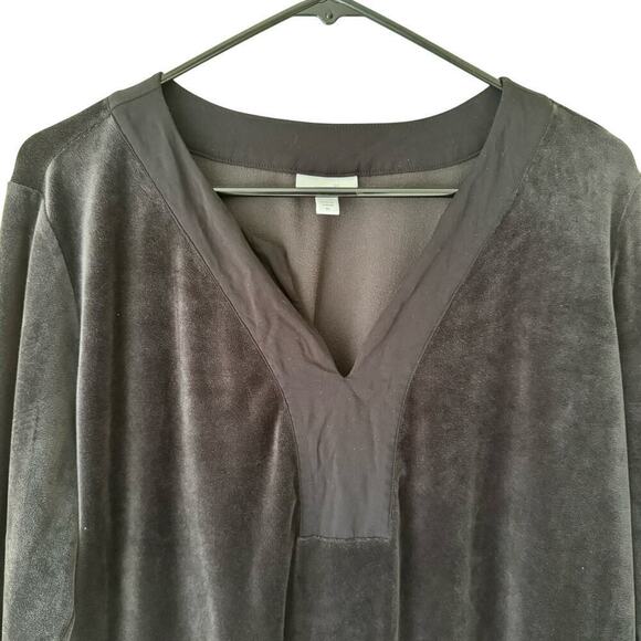 J.Jill Womens Velvet Top Size XL Black Pure Jill Comfy Casual Classic Boho Shirt - Picture 5 of 8